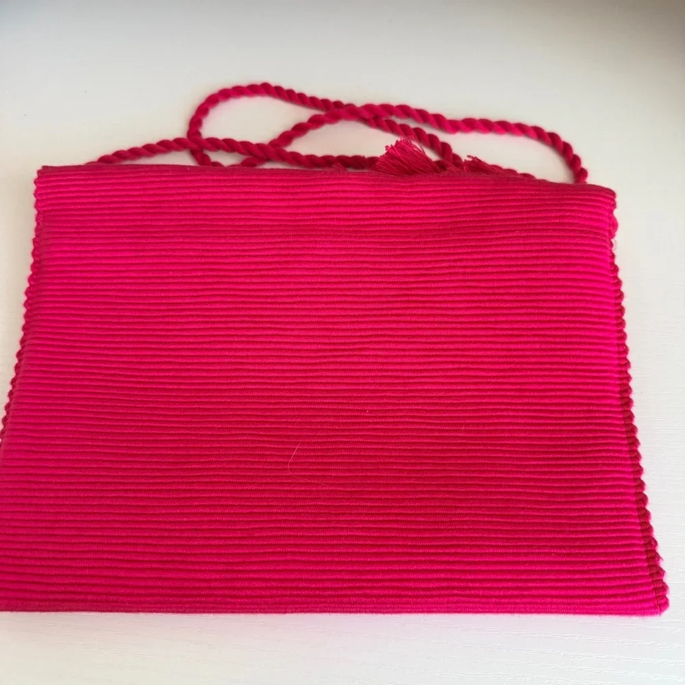 Sh*t That I Knit Pink Tassle Clutch